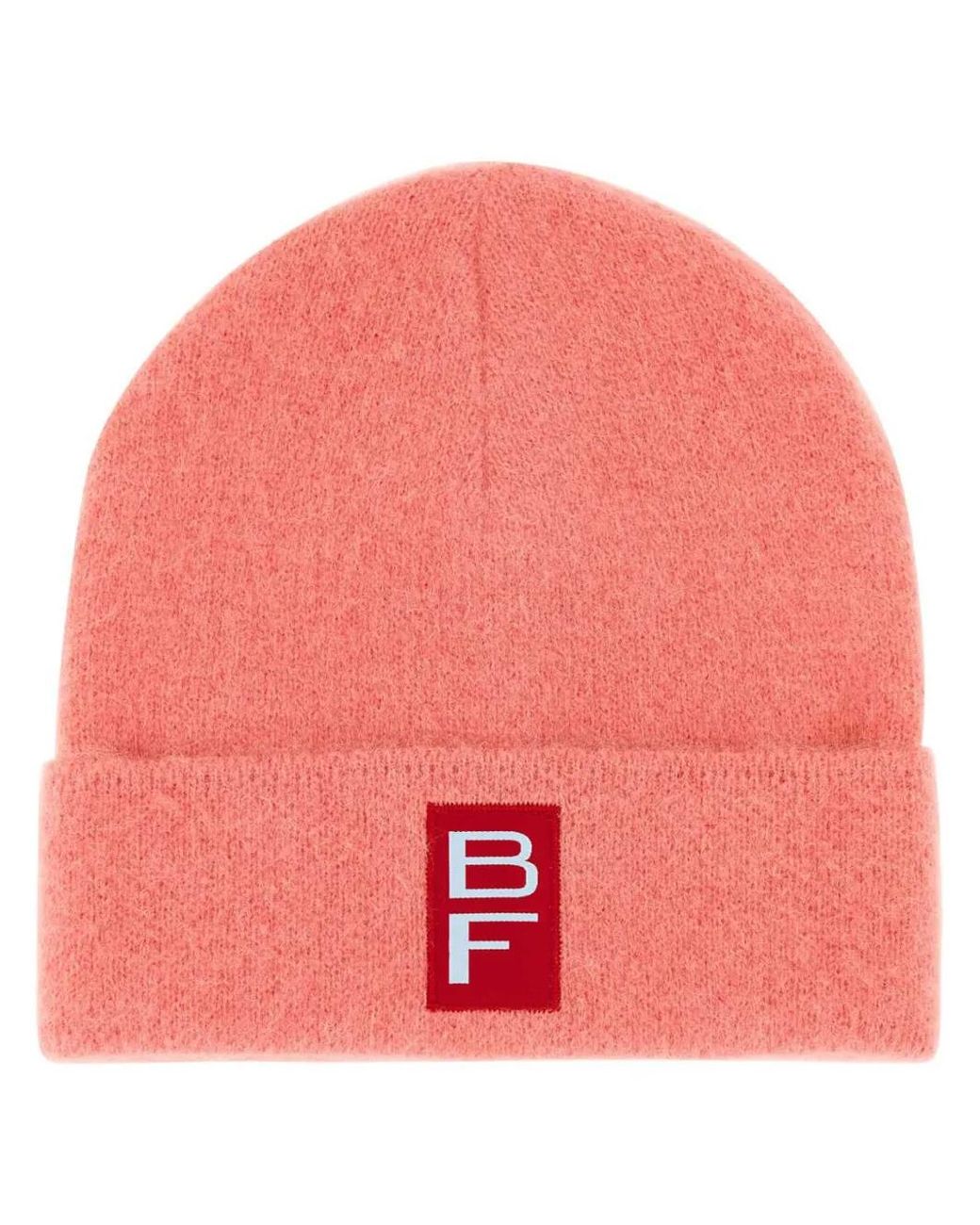 By Far Pink Logo-Patch Knit Beanie