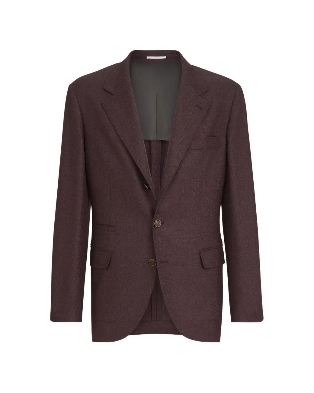 Brunello Cucinelli Brown Mouliné Virgin-Wool Twill Deconstructed Blazer for men