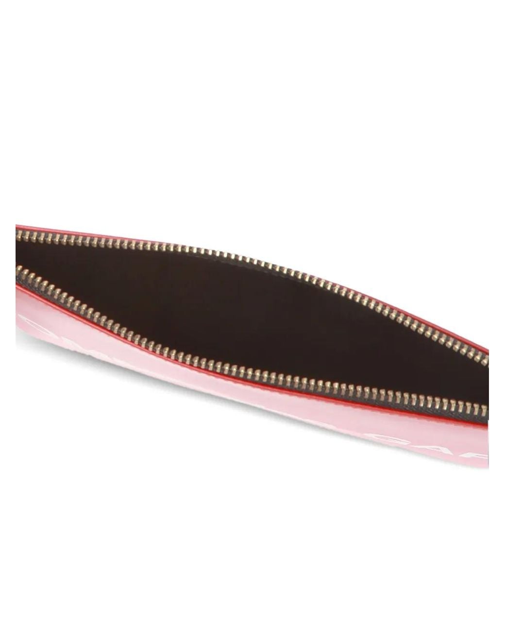 Comme des Garçons Red Logo-Print Leather Pouch