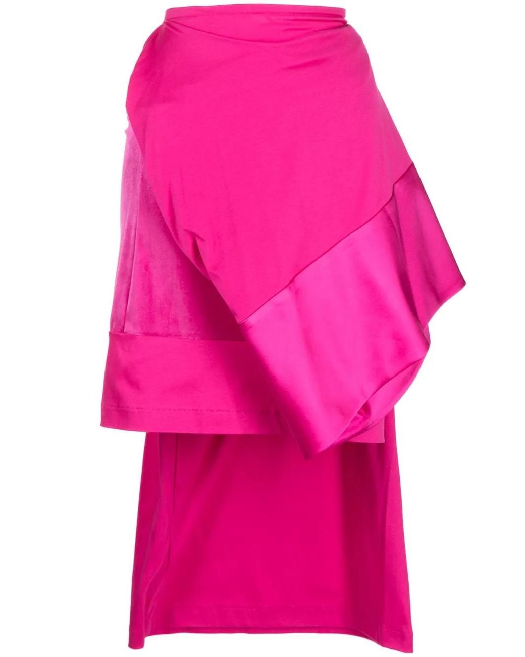 Undercover Pink Asymmetric Midi Skirt