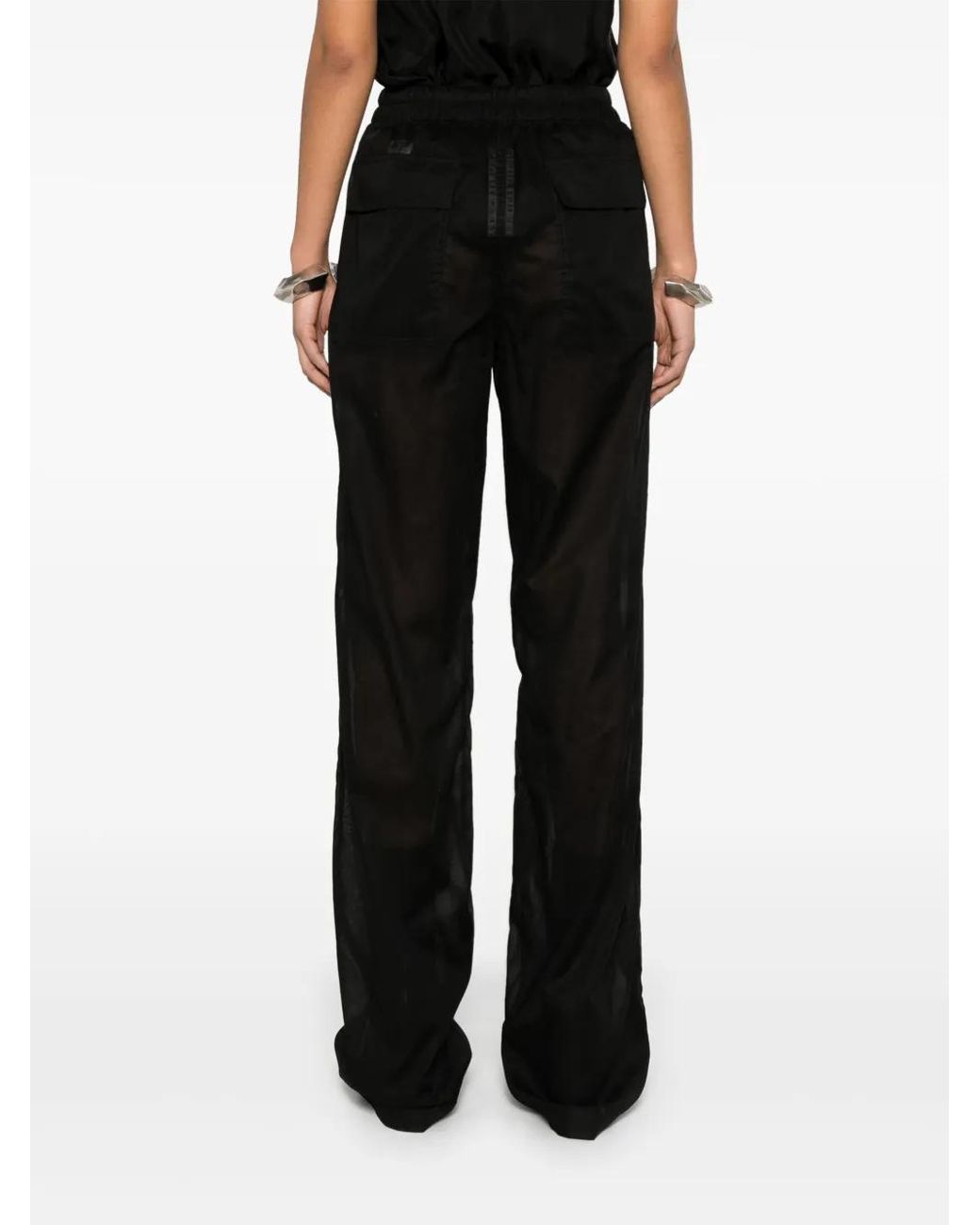 Rick Owens Dietrich Drawstring Pants In Black Cotton