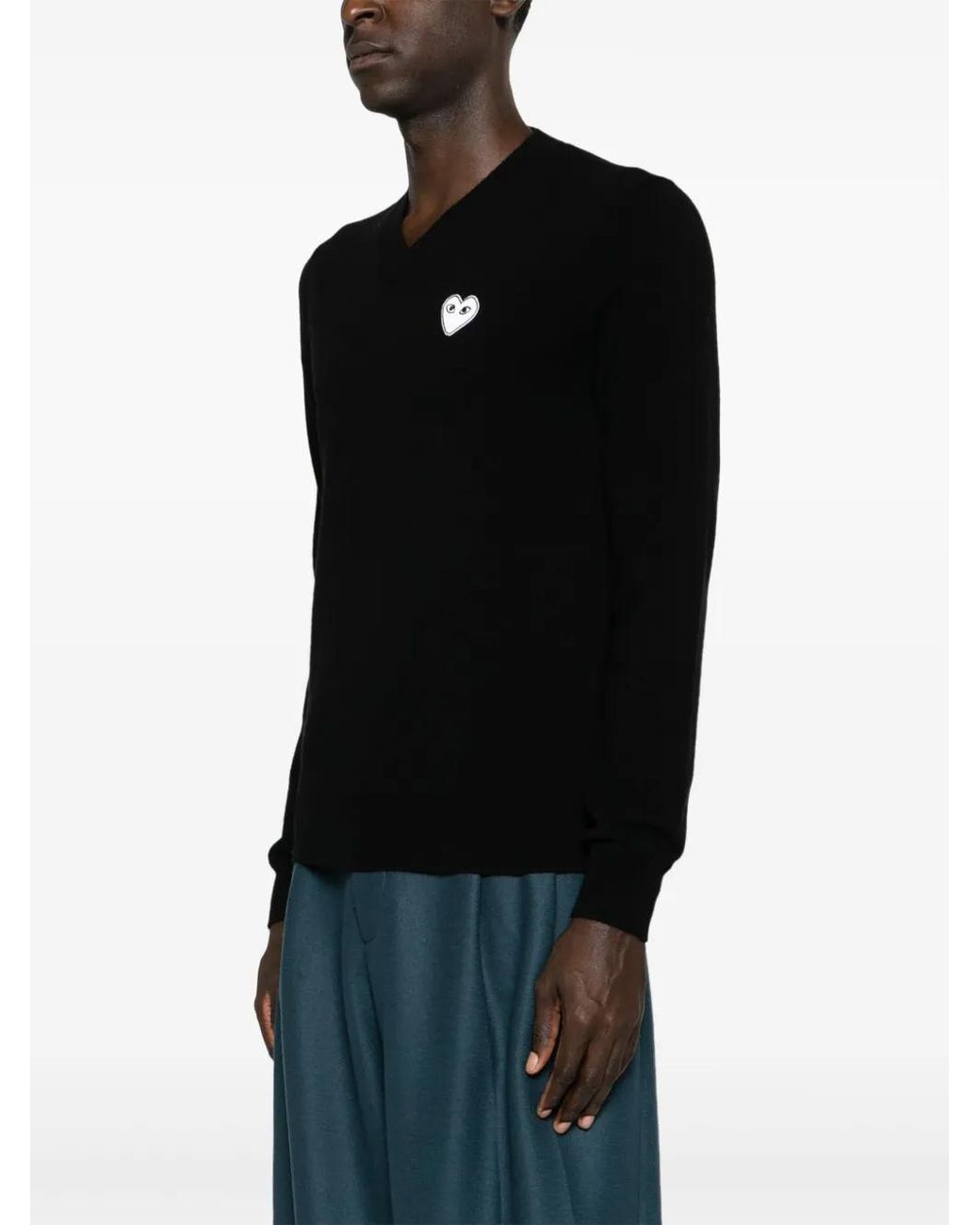 COMME DES GARÇONS PLAY Black Pullover Mit Herz-Patch