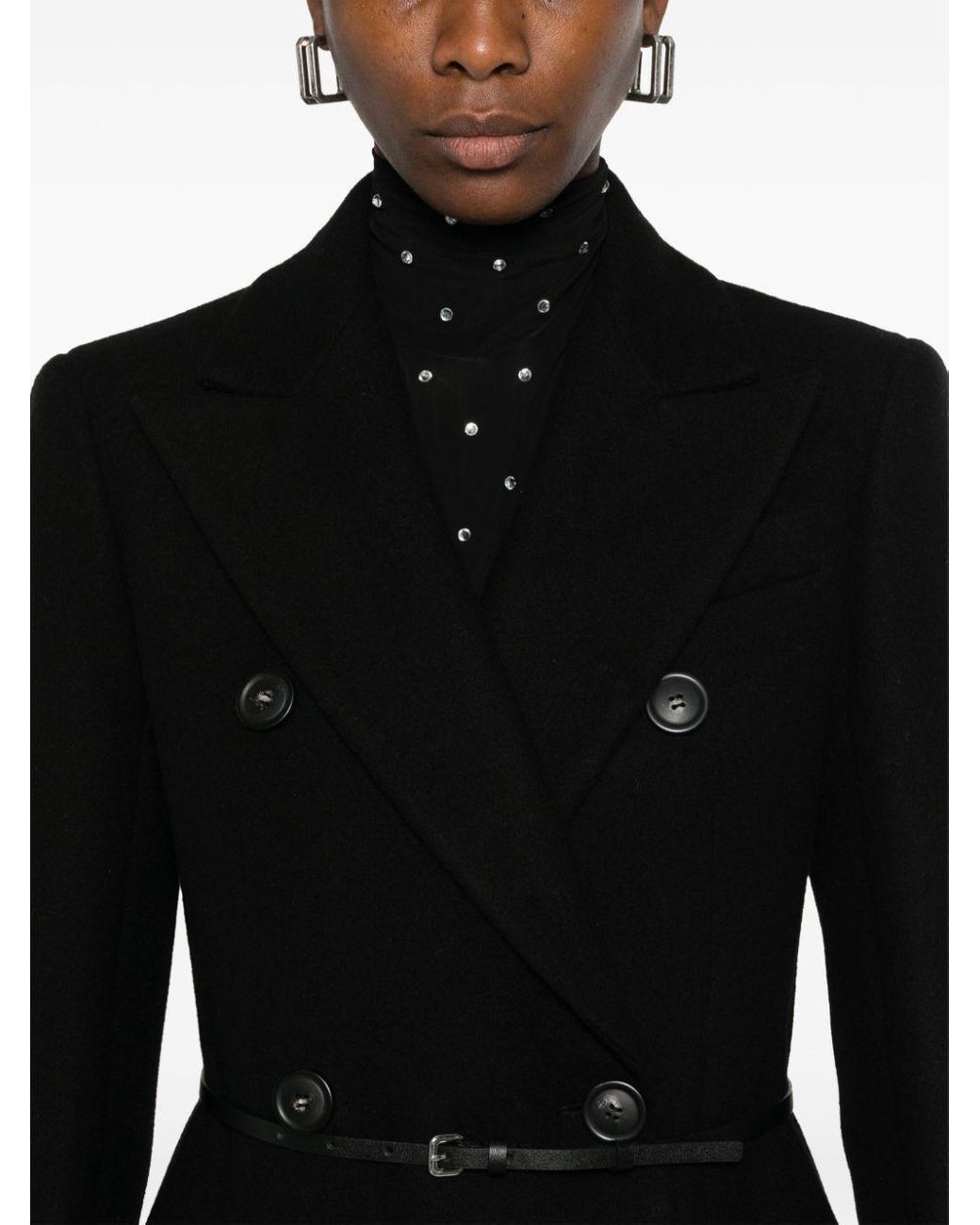 Sportmax Ghia Coat in Black | Lyst