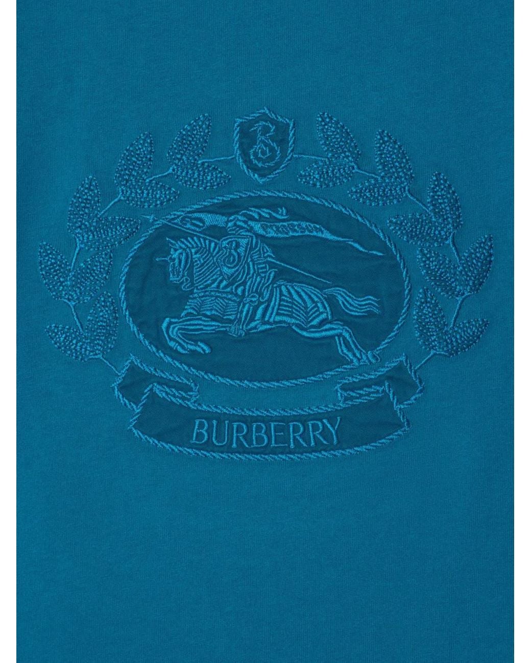 Burberry Blue Logo-Motif T-Shirt