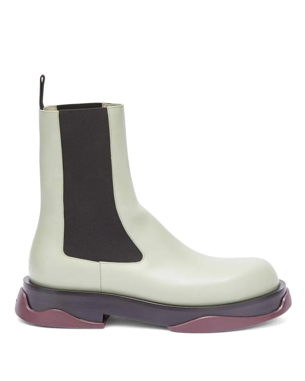 Jil Sander White Round-Toe Leather Ankle Boots for men