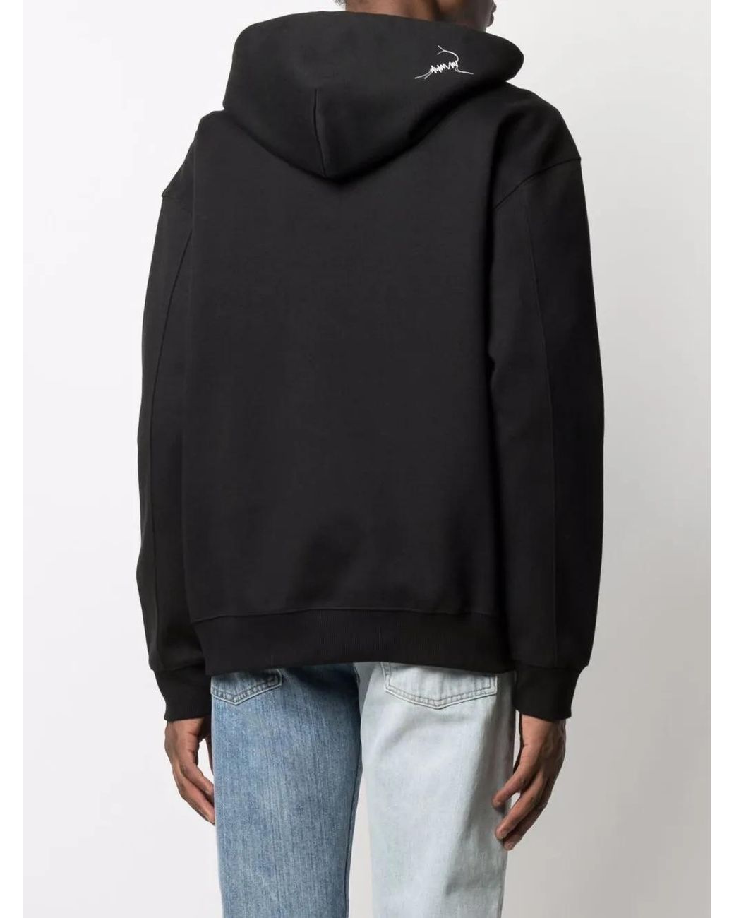 Adererror Black Logo-Print Pullover Hoodie for men