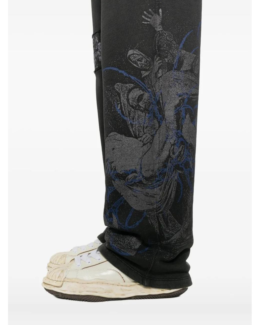 Off-White c/o Virgil Abloh Gray Graphic-Patch Trousers for men
