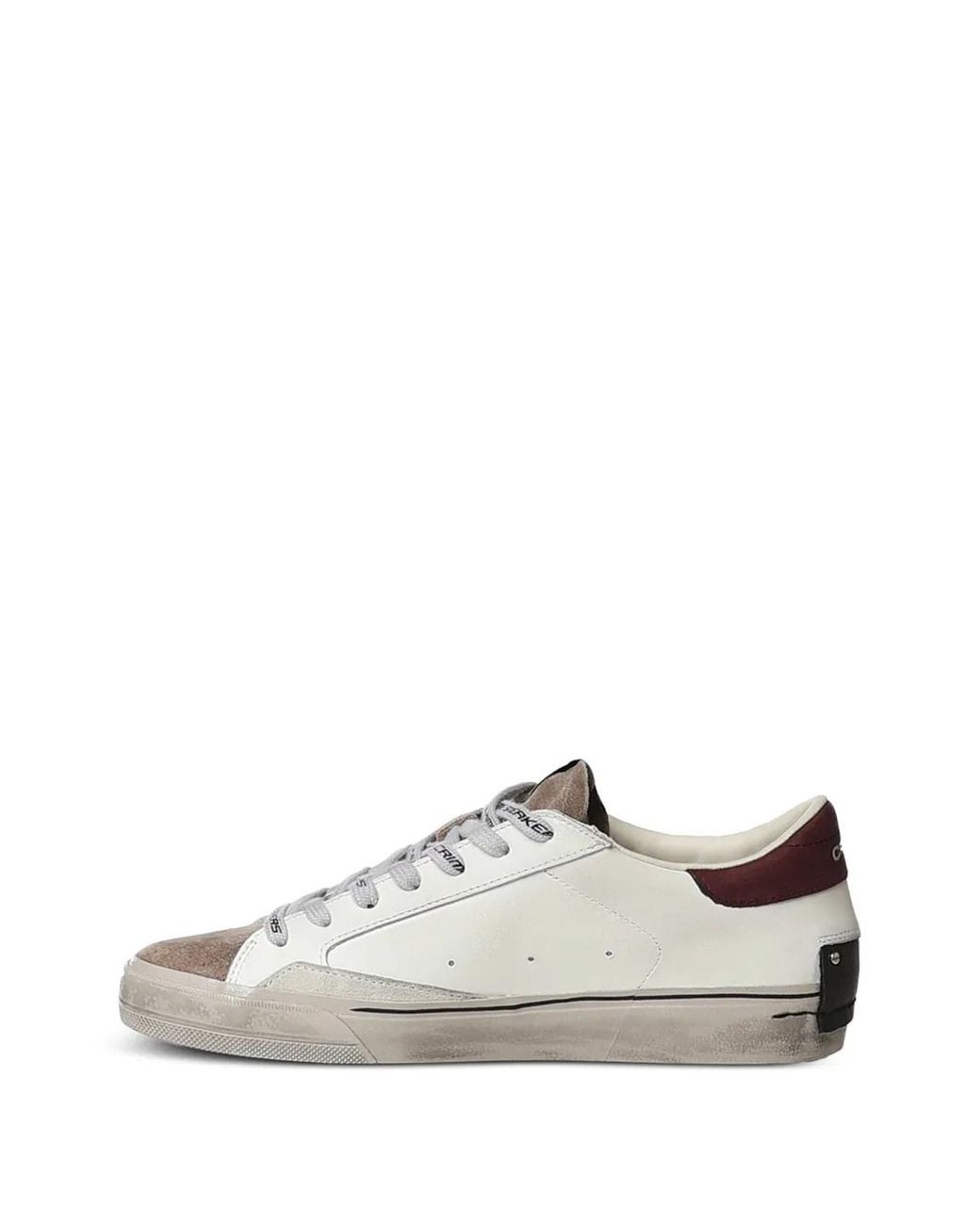 Crime London White Mocassins En Cuir À Effet Usé for men