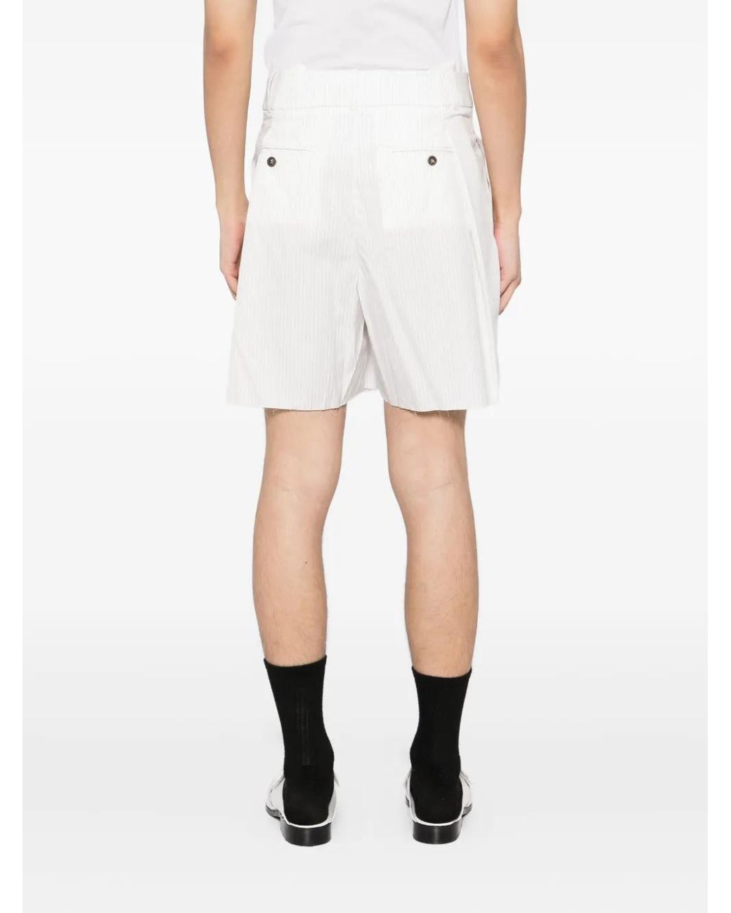 SONIA CARRASCO White Pinstriped Bermuda Shorts for men