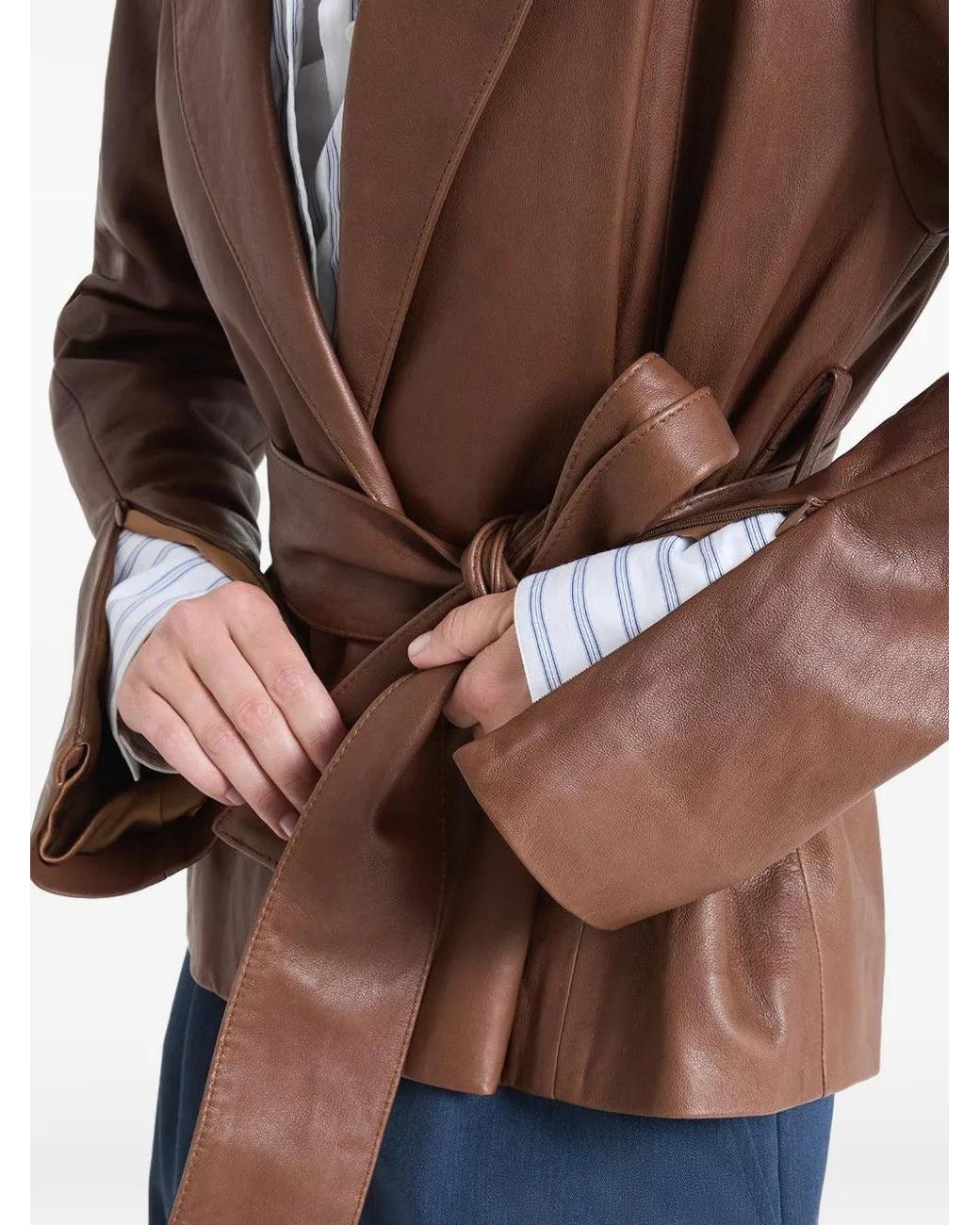 Twp Brown Tie-Waist Jacket