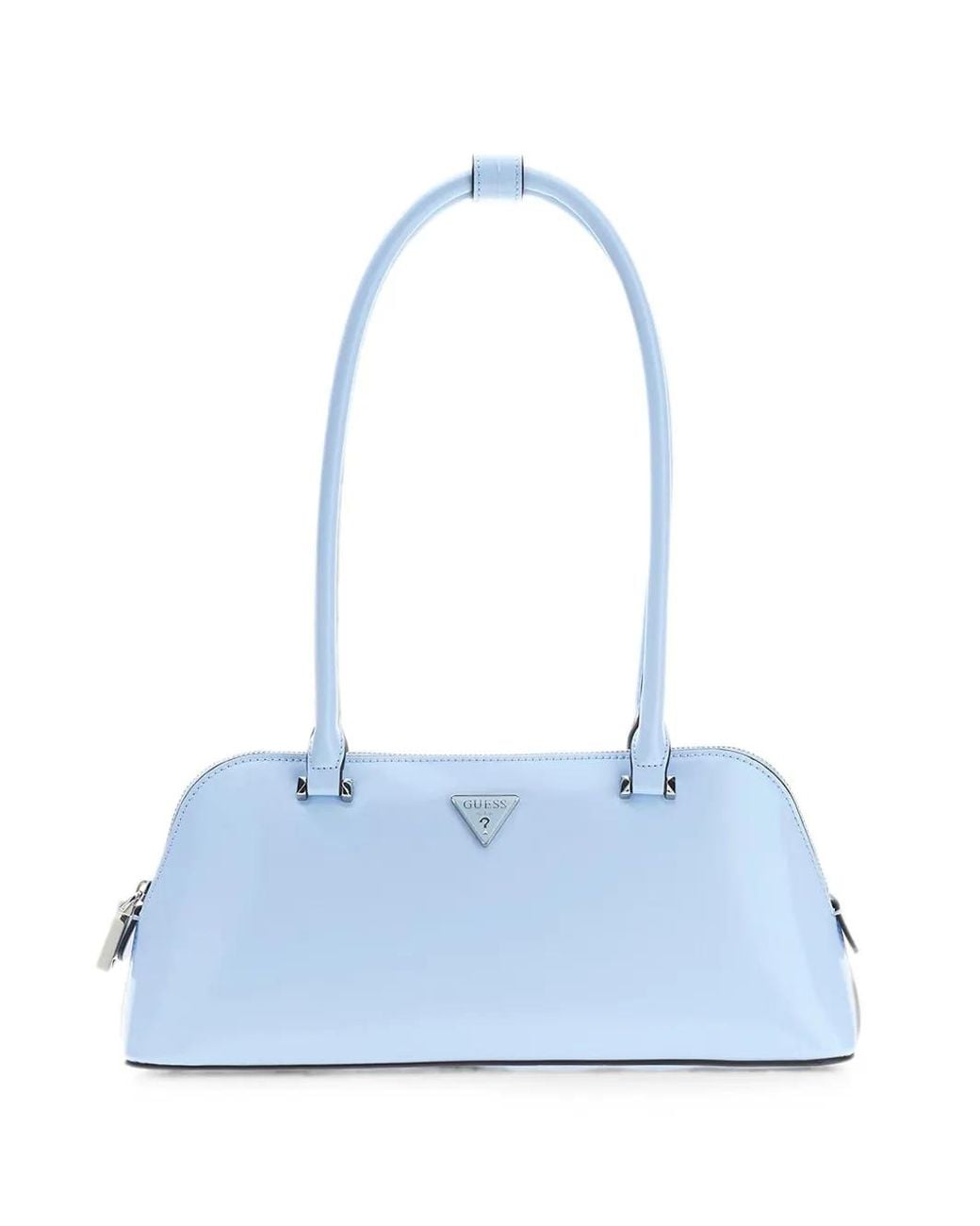 Guess Blue Sac Porté Épaule À Plaque Logo