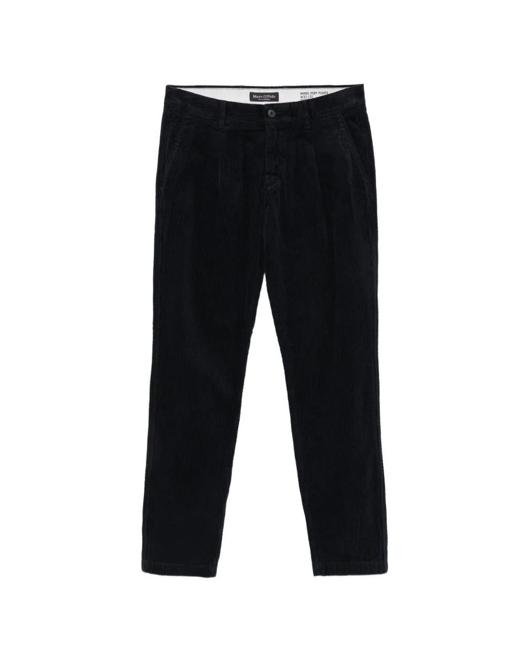 Marc O' Polo Black Pleated Corduroy Trousers for men
