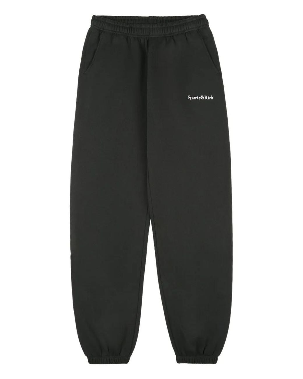 Sporty & Rich Black Logo-Detail Track Pants