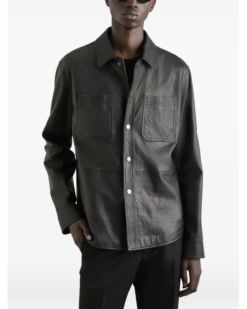Dolce & Gabbana Leren Overhemd in het Black voor heren