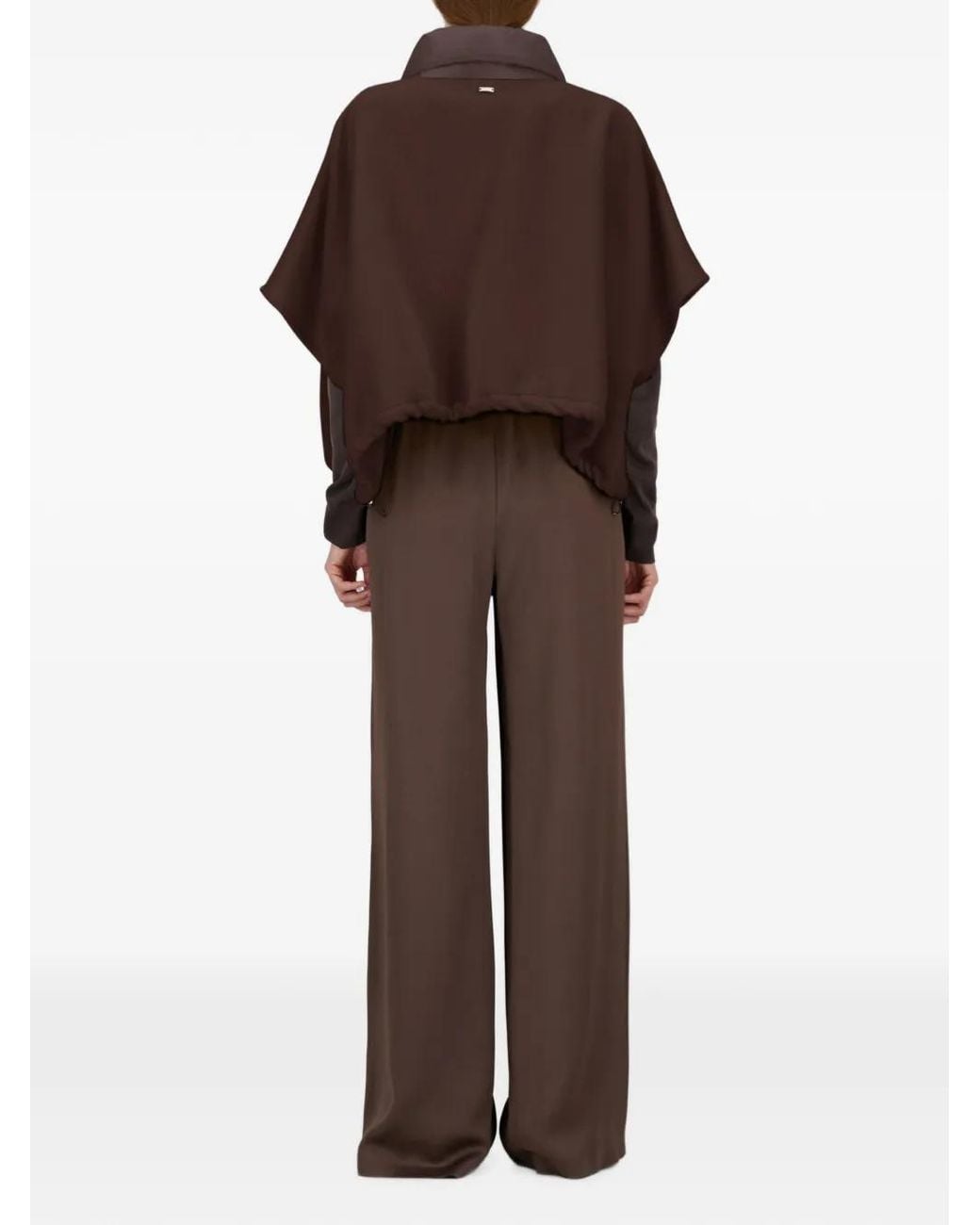 Herno Brown Poncho Resort À Manches Kimono