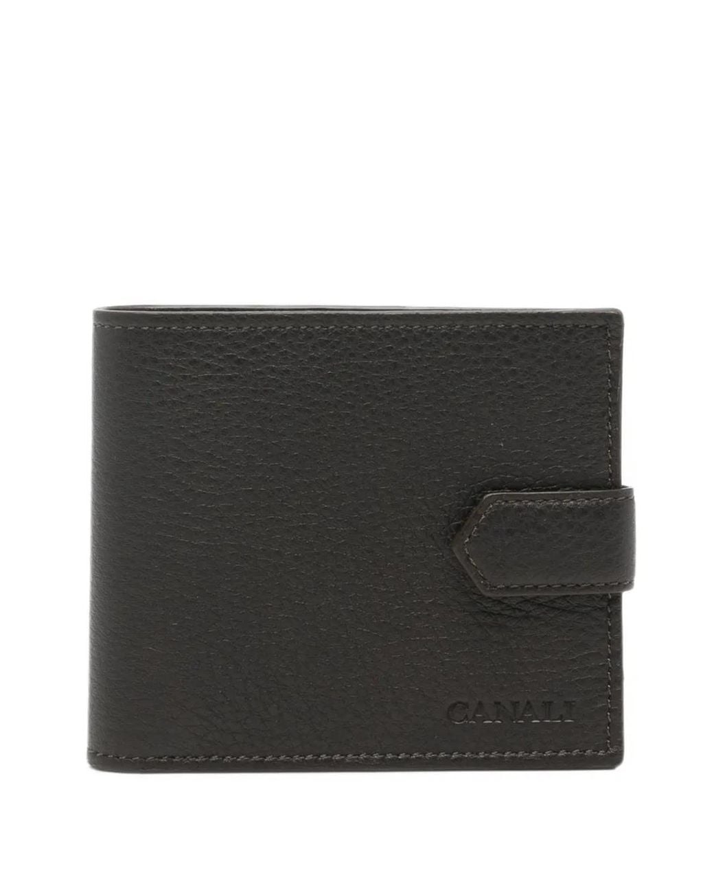 Canali Black Grainy-Leather Wallet for men