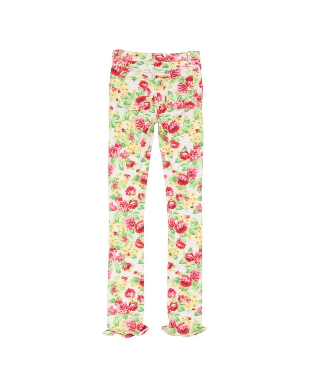 Acne White Printed Casual Trousers