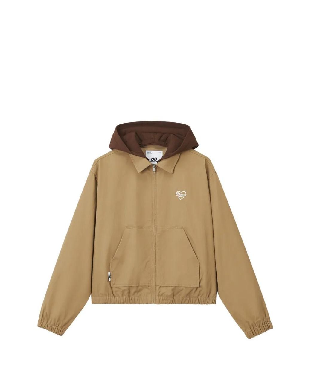 Chaqueta De Algodón Con Capucha Chocoolate de color Natural