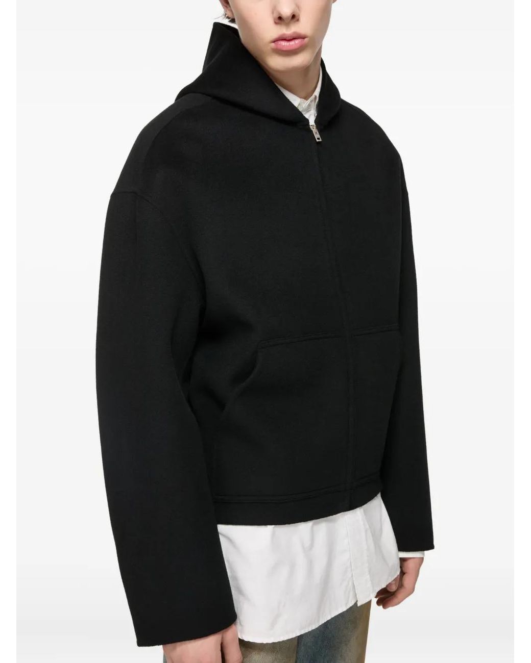 Acne Black Cashmere Jacket With Hood for men