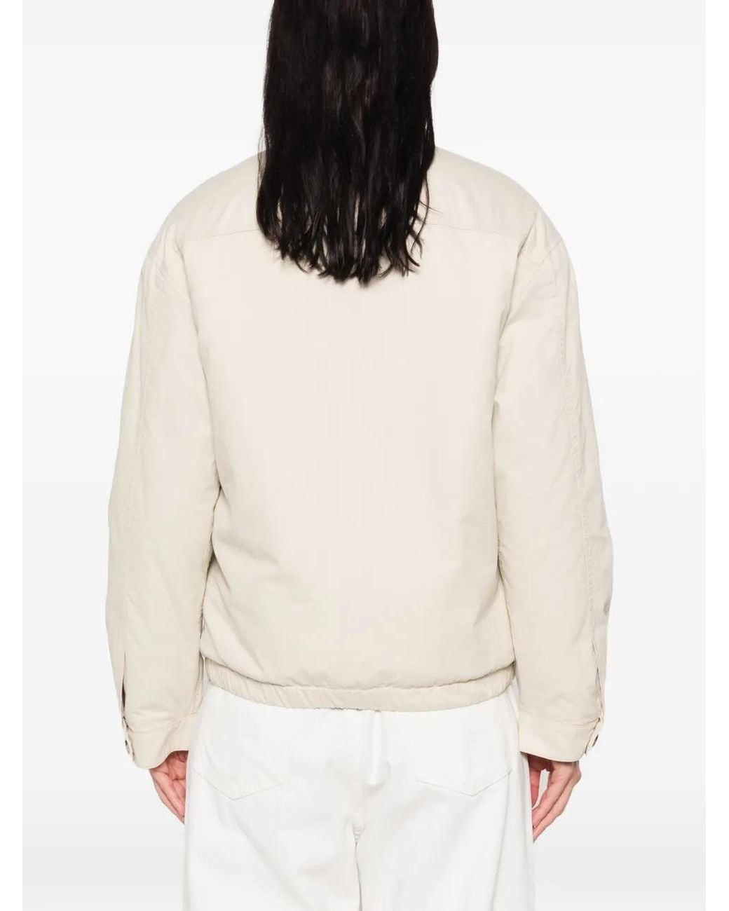 Miu Miu White Logo-Embroidered Zip-Up Jacket