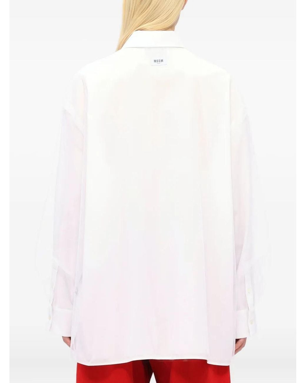 MSGM White Balloon-Sleeve Shirt