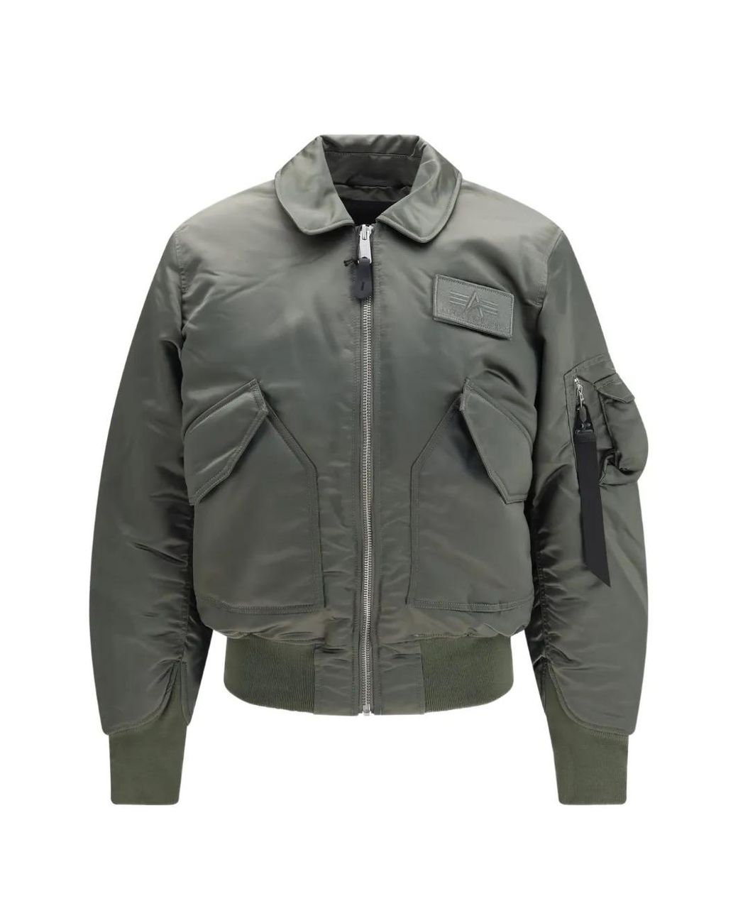 Alpha Industries Gray Veste Bomber À Patch Logo for men