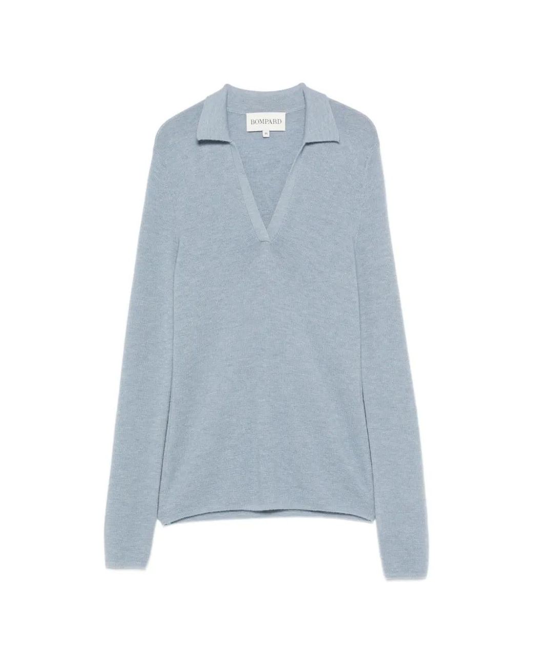 Bompard Blue Fine-Knit Long-Sleeve Jumper