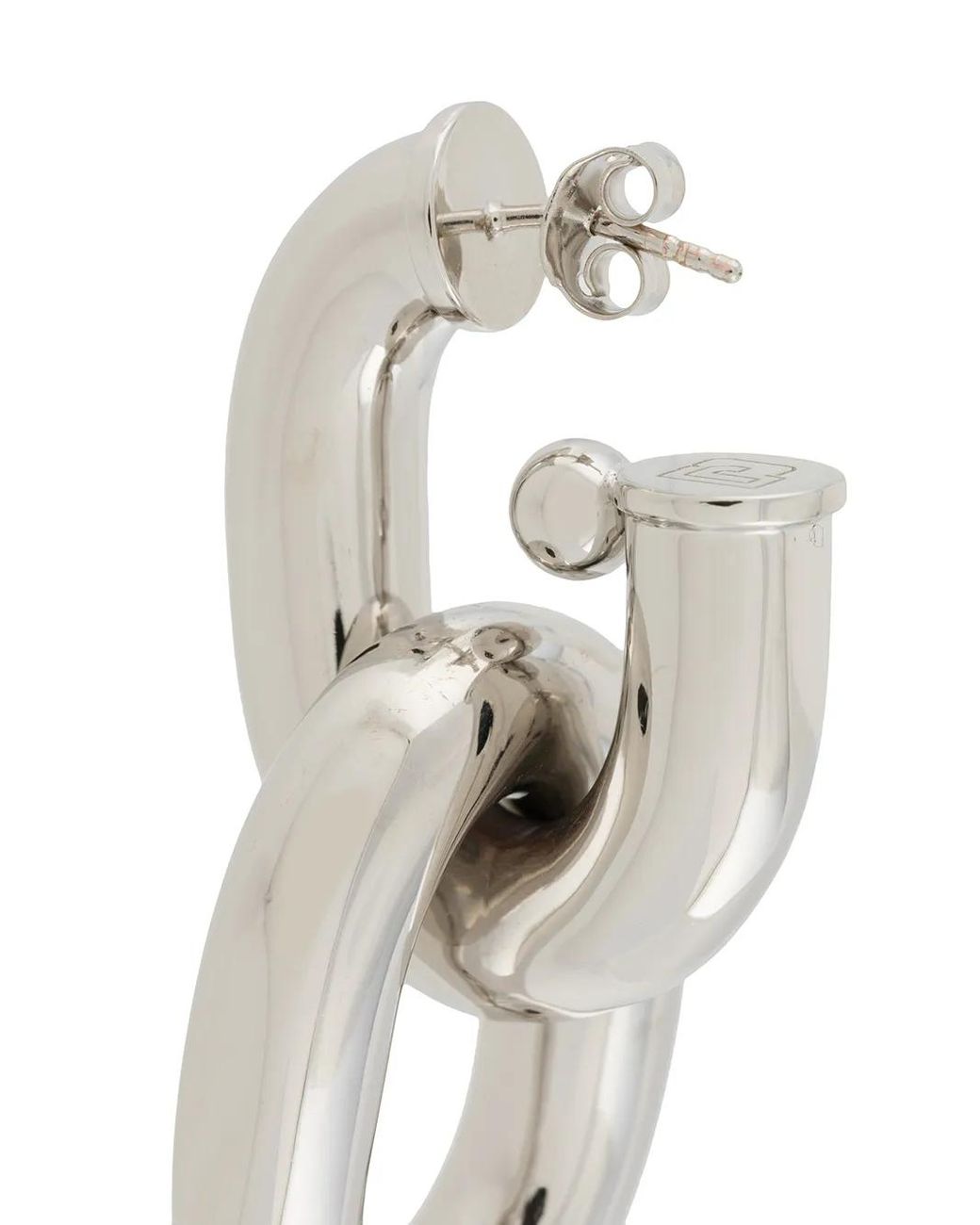 Rabanne White Chunky Drop-Chain Earrings