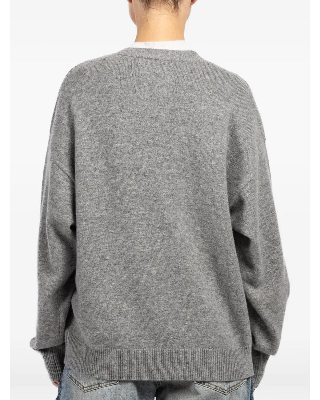 Extreme Cashmere Gray Jonah Button V-Neck Cardigan
