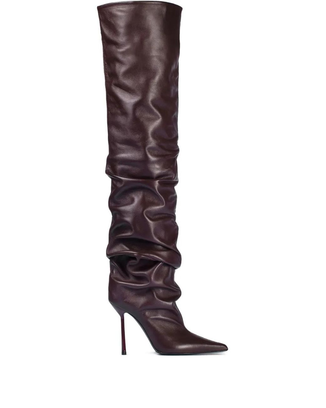 Le Silla Brown 100Mm Bella Stiletto Thigh-High Boots