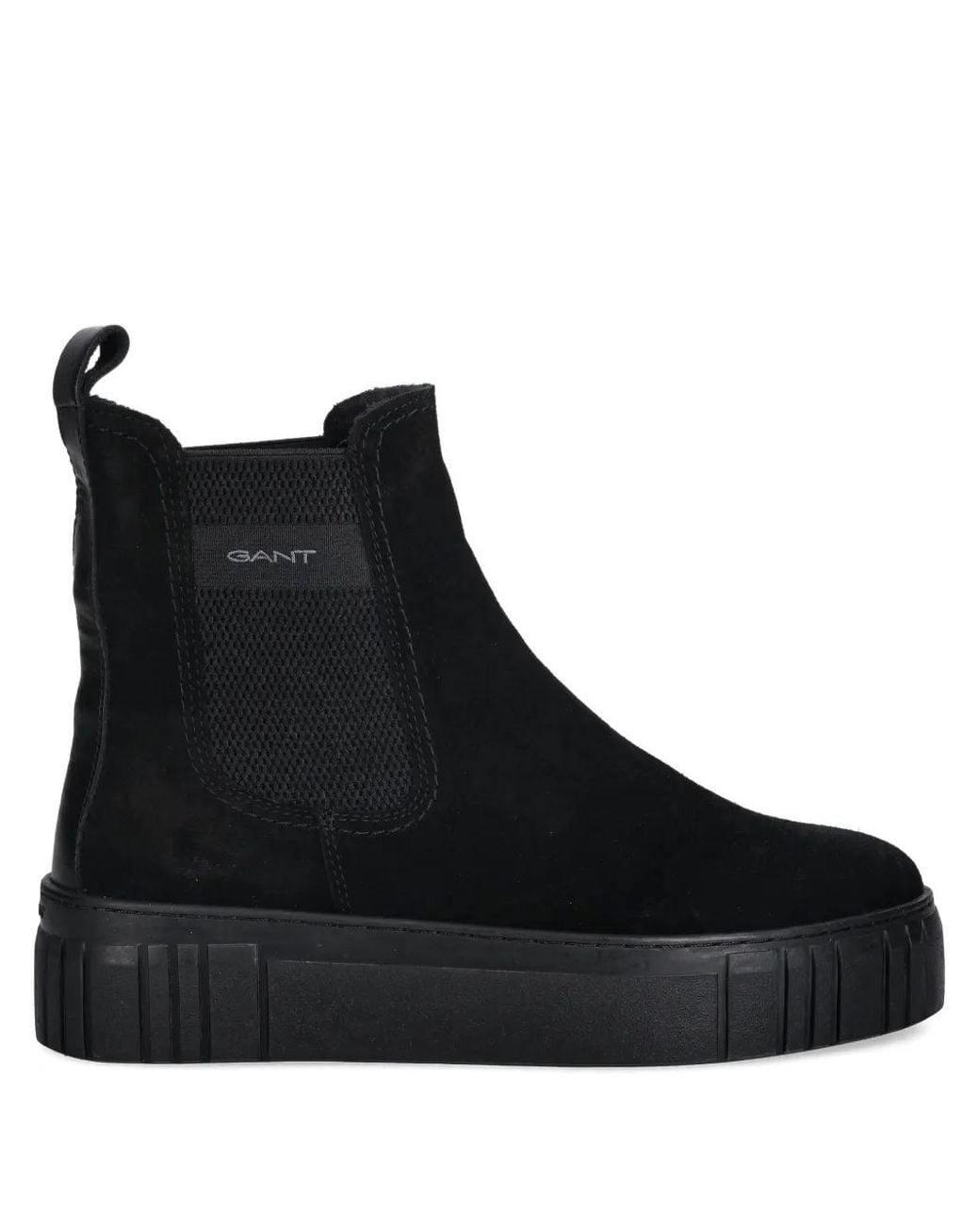Gant Black Platform Pull-Tab Boots