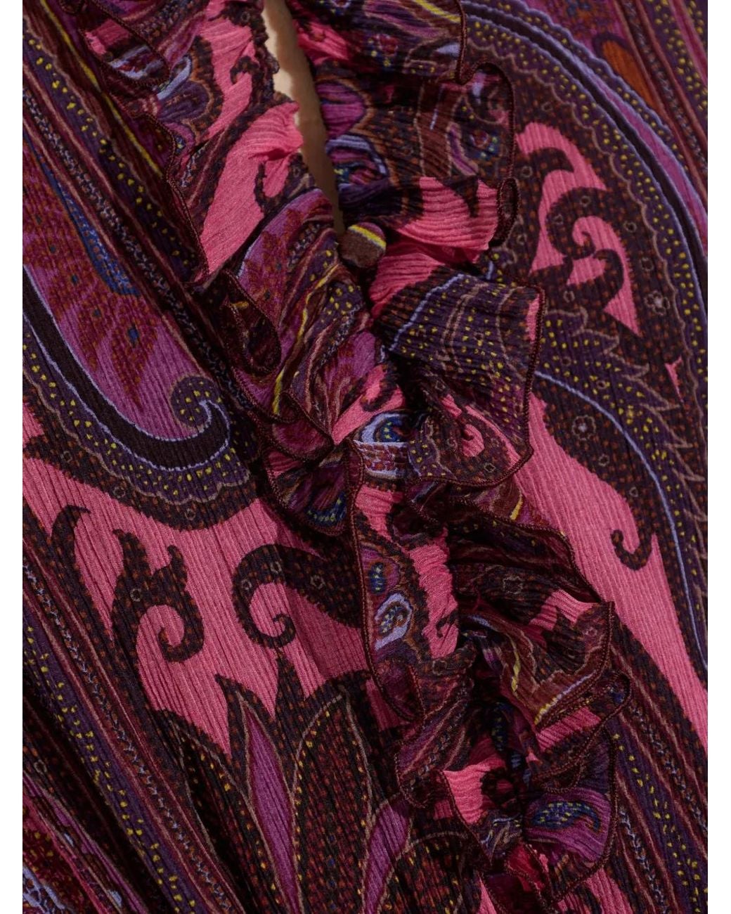 Etro Purple Paisley-Print Asymmetric-Hem Mini Dress