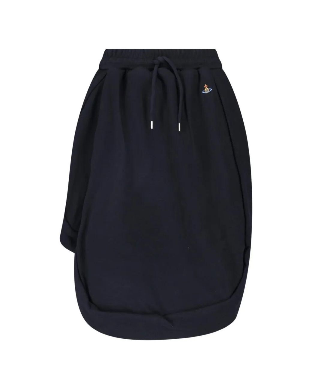 Vivienne Westwood Blue Jupe Mi-Longue Zingara À Broderies Orb Et Lien De Resserrage