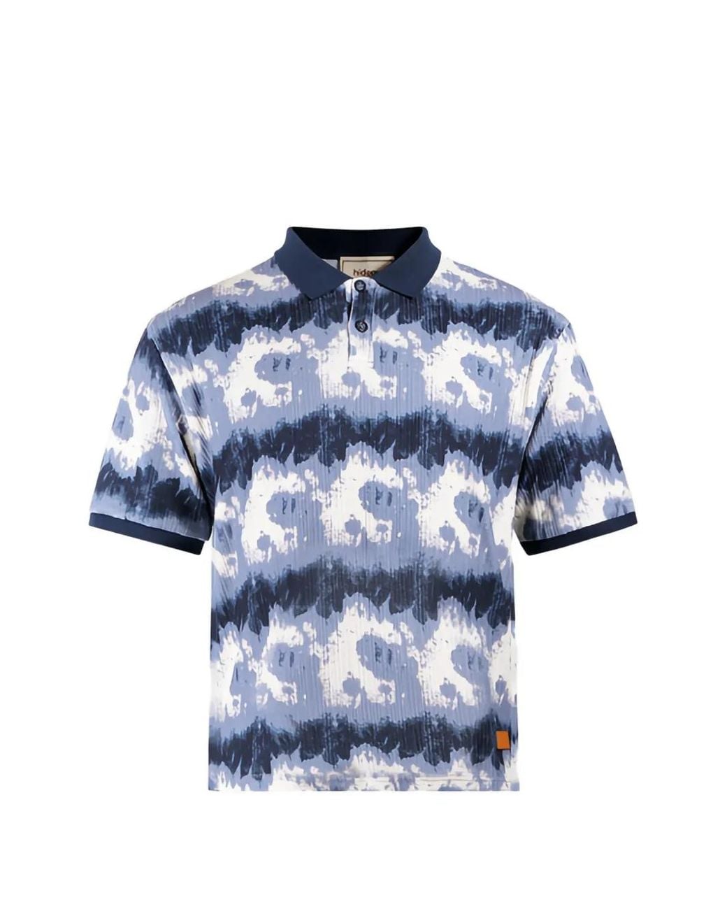 Maison hideout Blue Polo À Manches Courtes À Motif for men