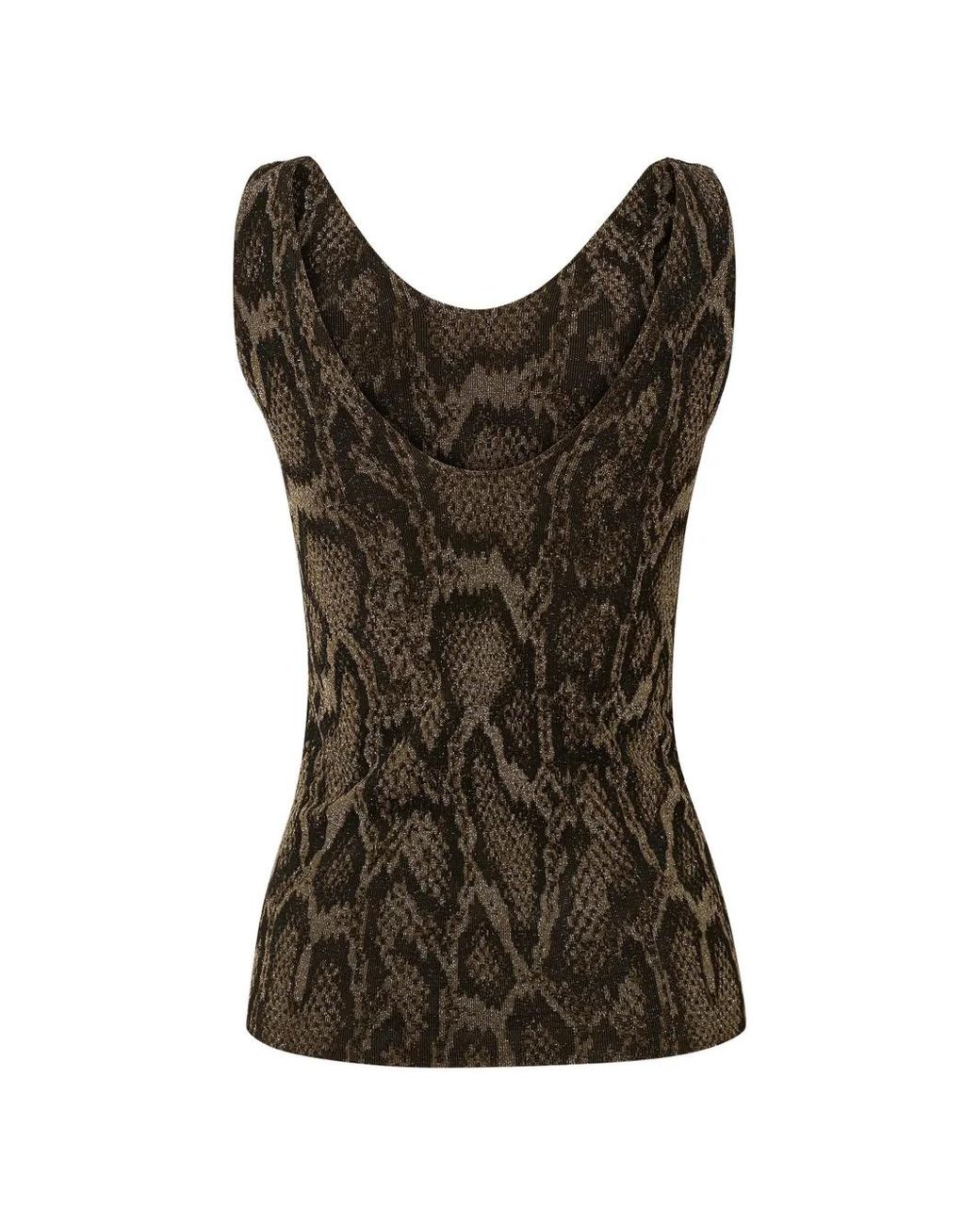 Wolford Brown Python-Print Tank Top