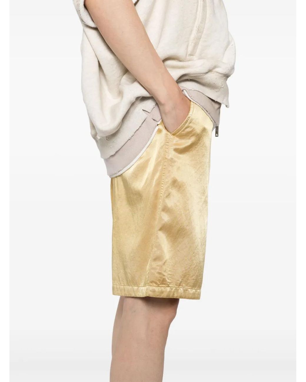 Maison Mihara Yasuhiro Natural Logo-Patch Shorts for men