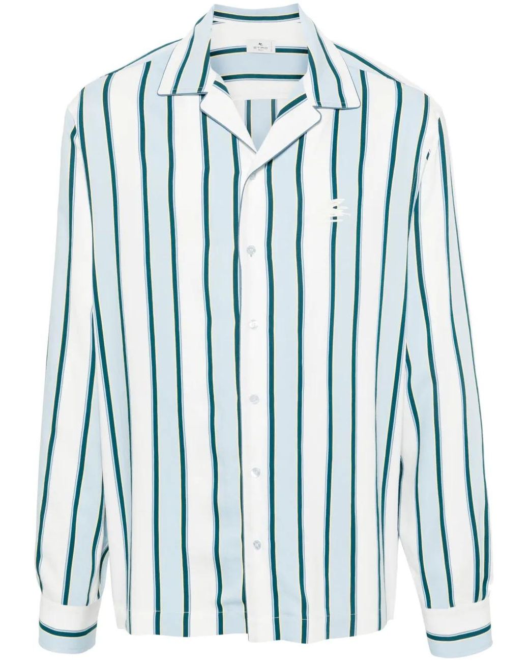 Etro Blue Camicia A Righe for men