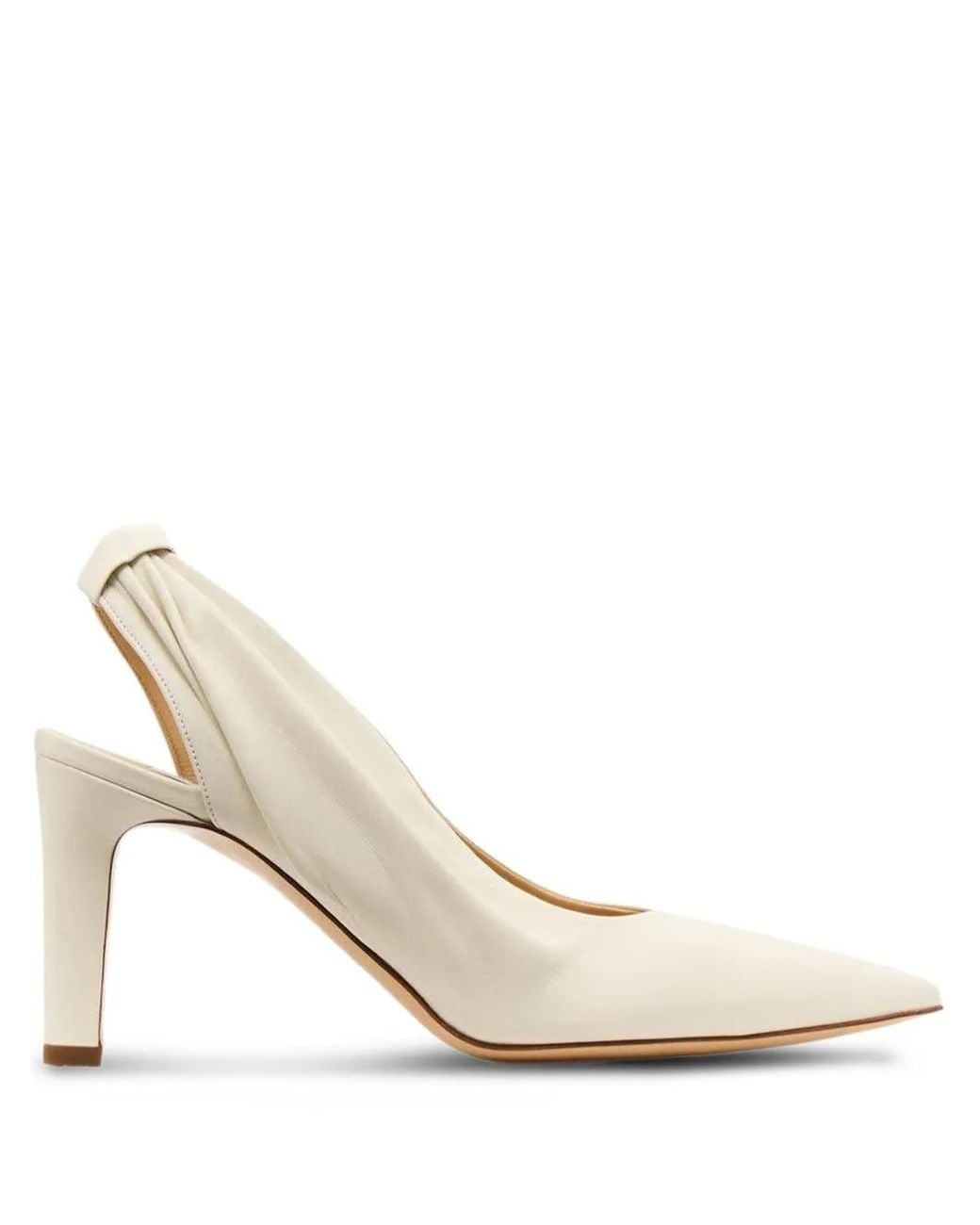 Gabriela Hearst White Amari Gathered-Detail Pumps