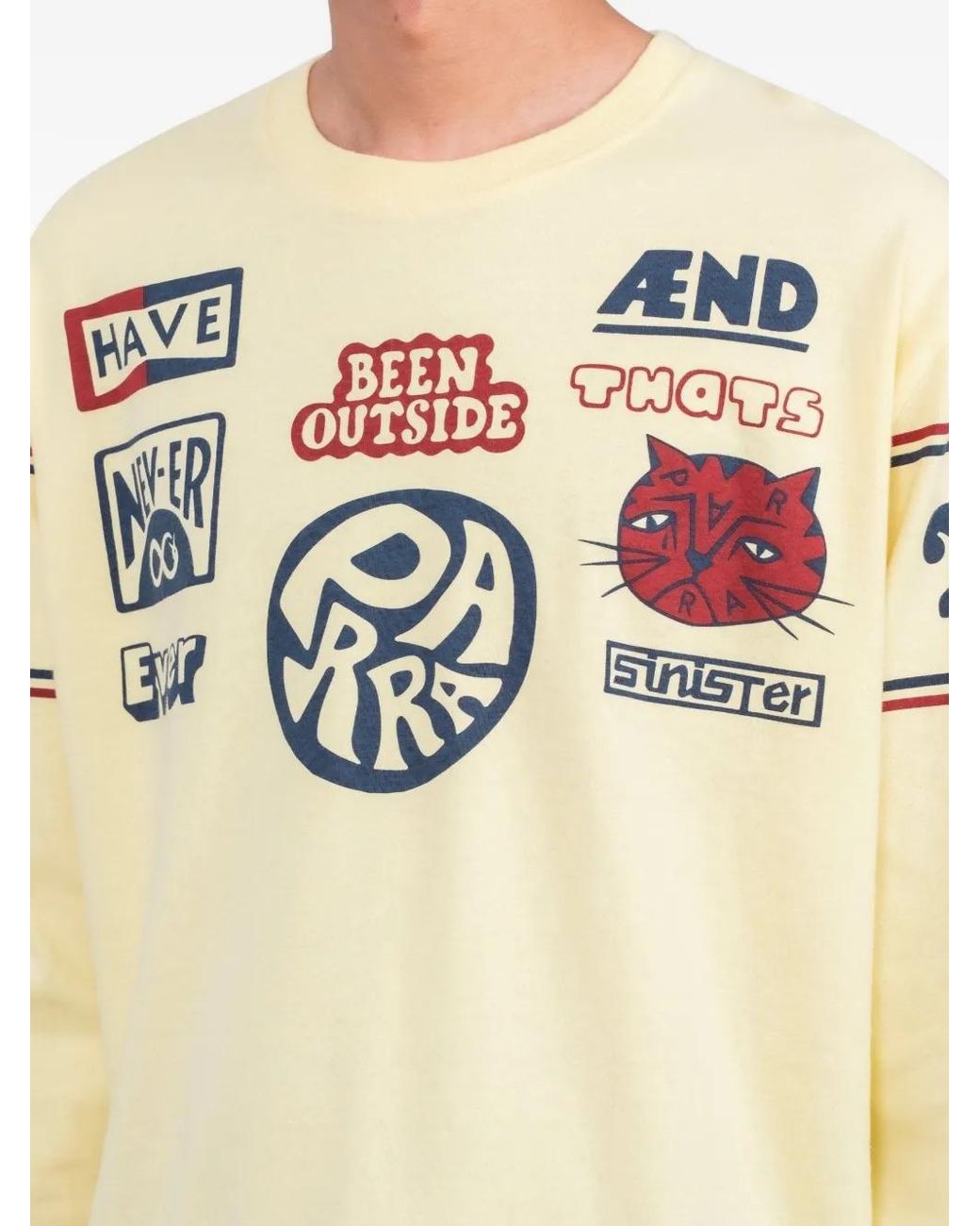 by Parra Natural Graphic-Print Long-Sleeve T-Shirt for men
