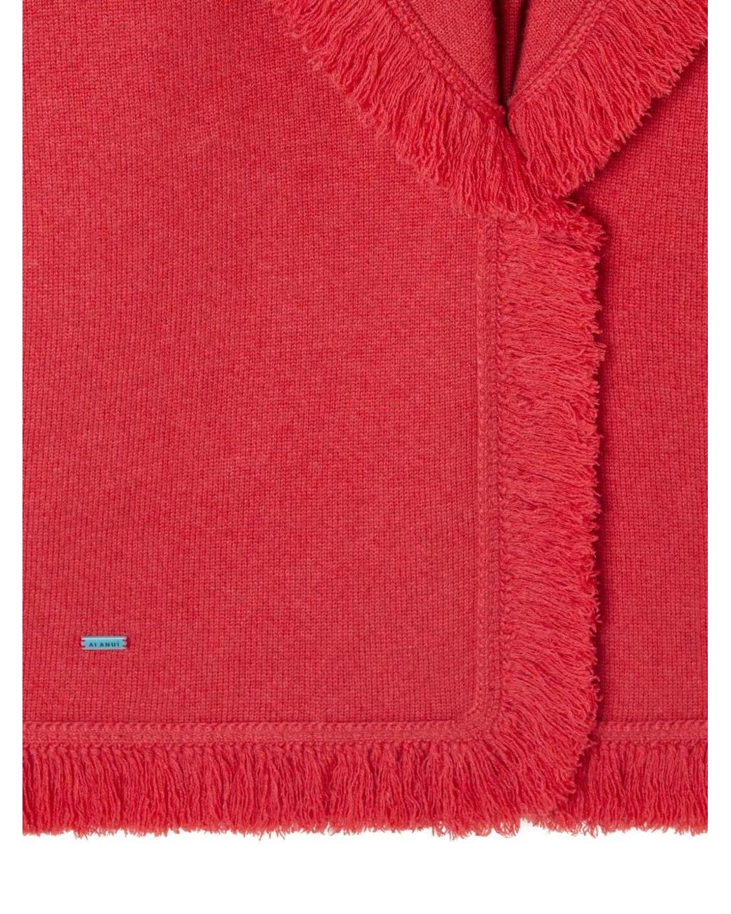 Alanui Red Fringed Finest Coat