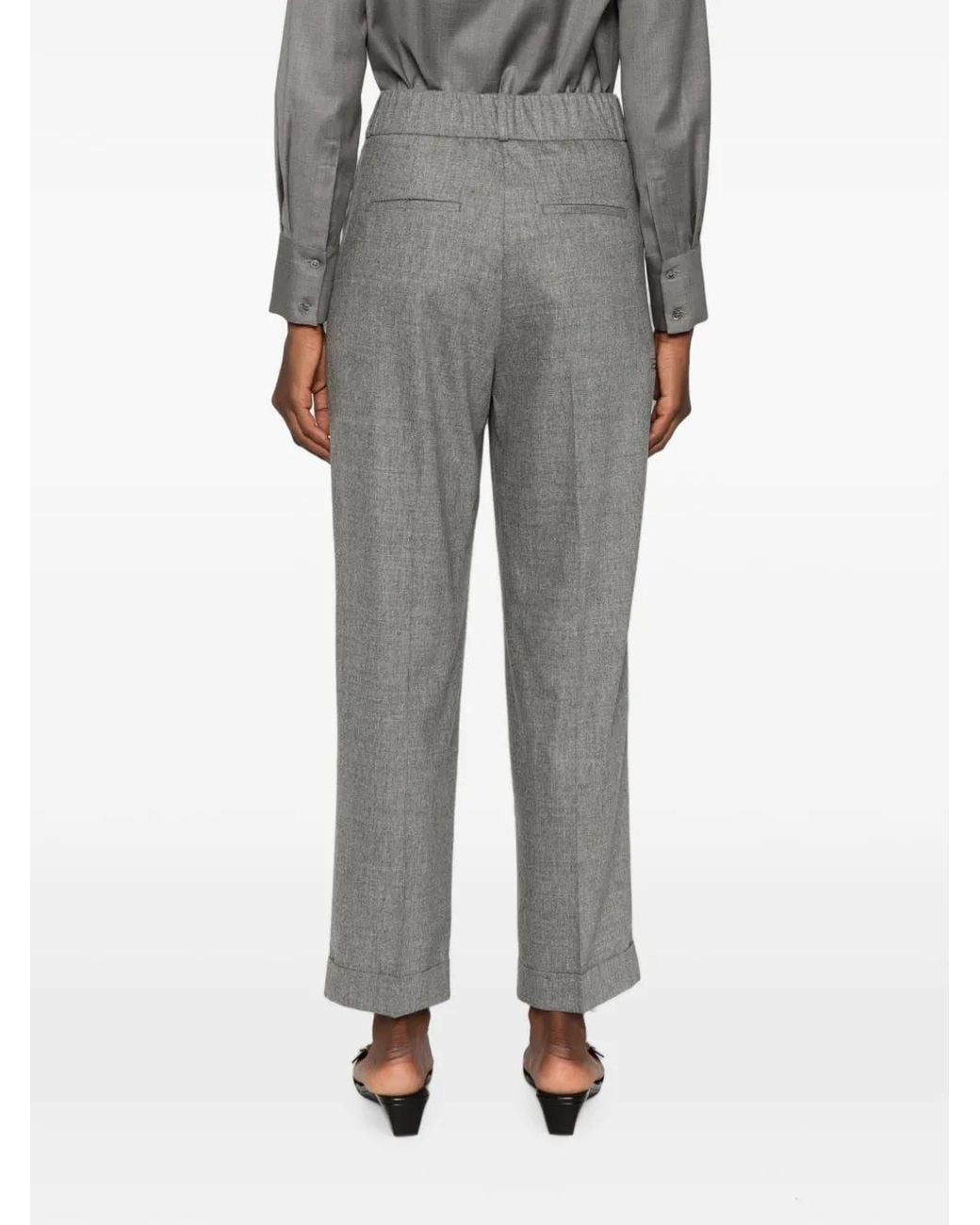 Peserico Gray Pantalon Droit À Plis