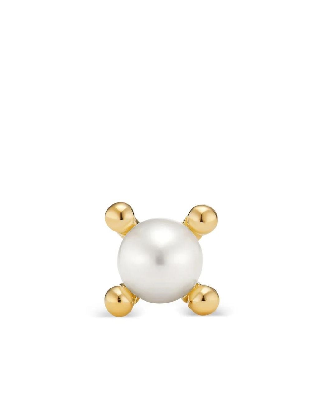 David Yurman Metallic 18Kt Petite Modern Renaissance Pearl Stud Earrings (5.5Mm)