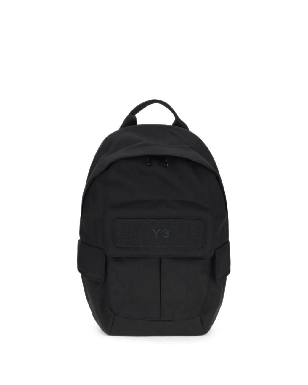 Y-3 Black Logo-Patch Backpack for men