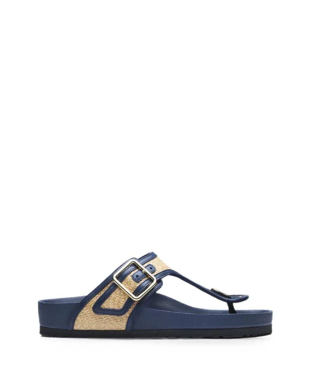 Birkenstock Blue 1774 Gizeh Raffia Sandals