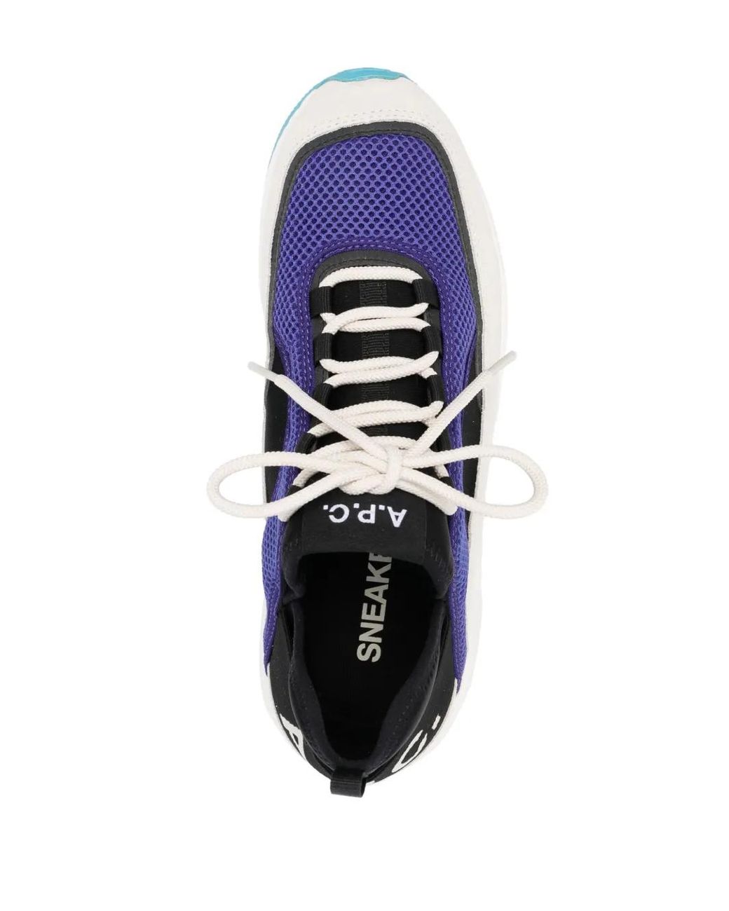 A.P.C. Blue Run Around Colour-Block Low-Top Sneakers for men