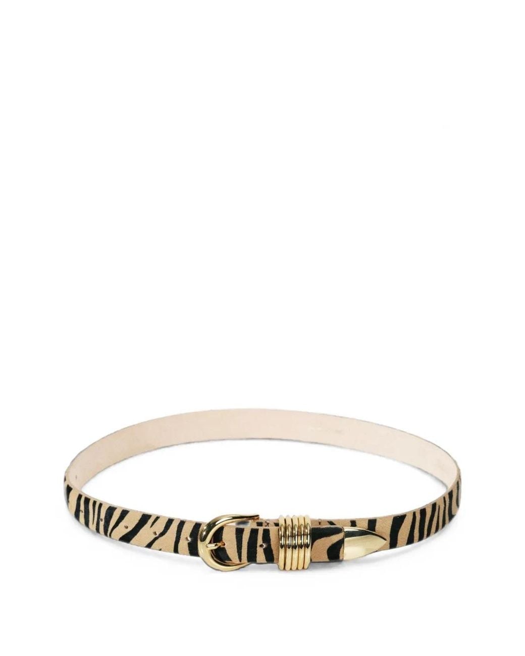 DEHANCHE White Hollyhock Zebra-Print Belt