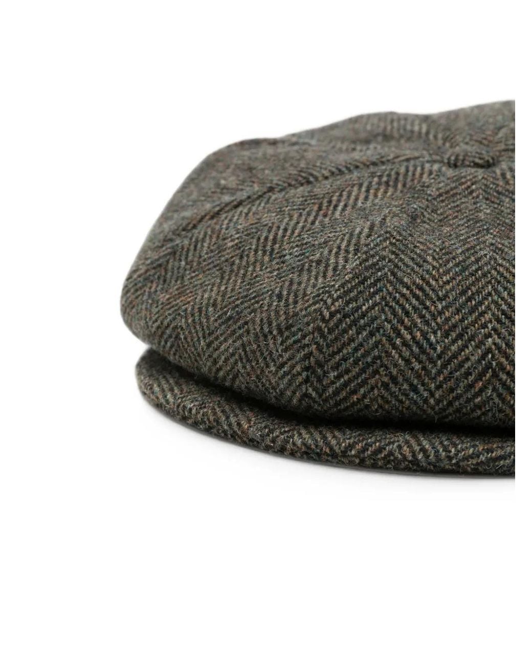 Gran Sasso Gray Herringbone-Pattern Cap for men