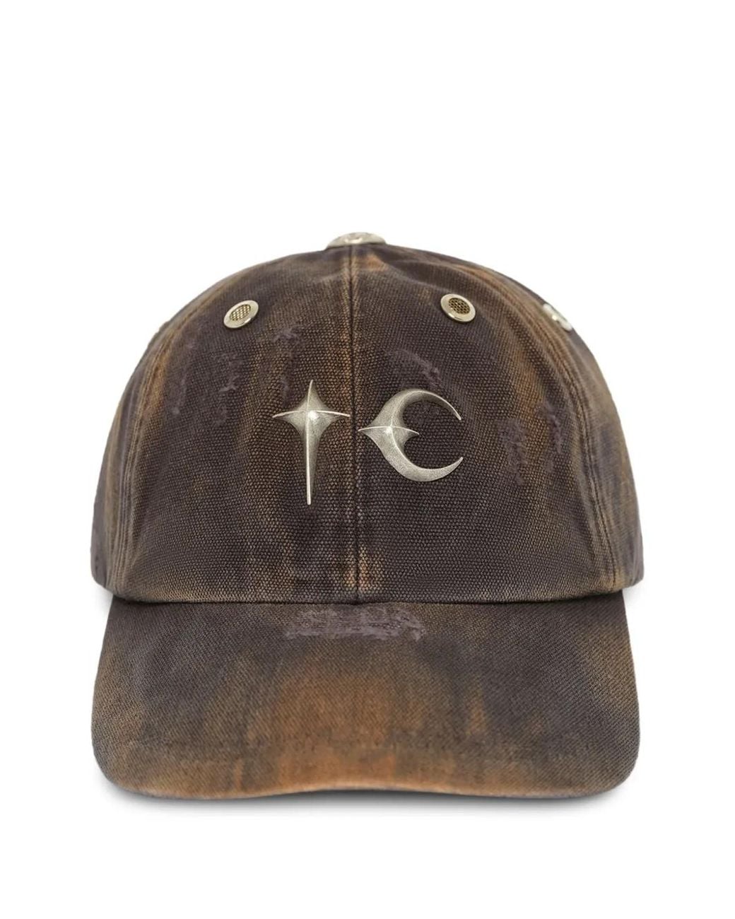 THUG CLUB Brown Washed Distressed Cap for men