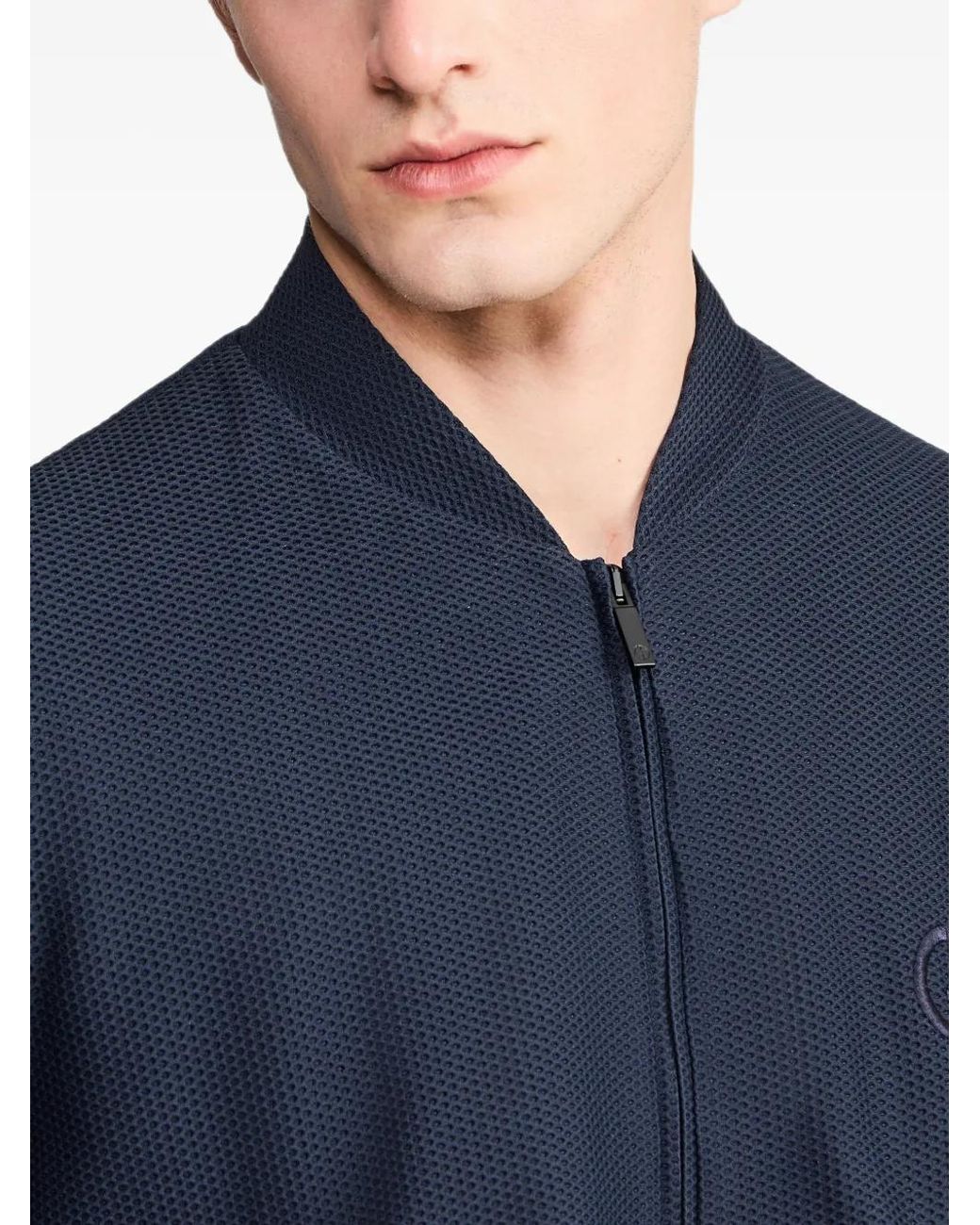 Giorgio Armani Blue Technical Waffle Blouson for men