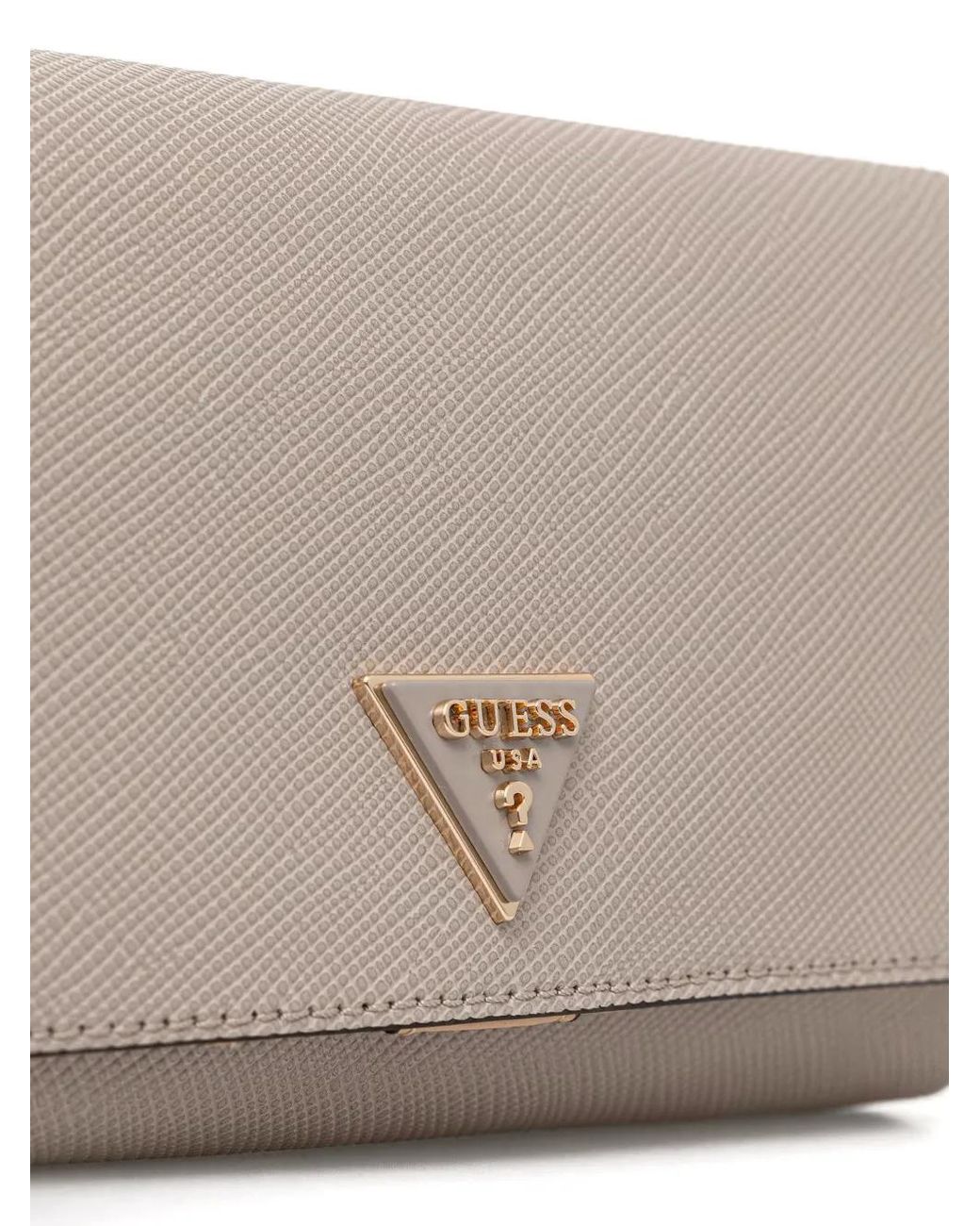 Guess Gray Organizer Noelle Logo Chain Cross Body Bag